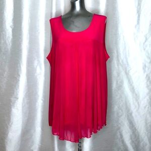 Pink sleeveless blouse size 2X. Sheer pink overlay